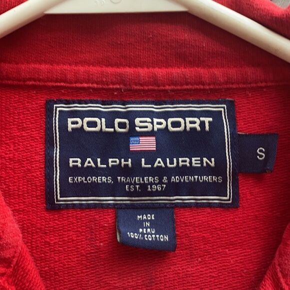 Vtg Polo sport 1/4 zip sweatshirt size S red EUC - Picture 5 of 10